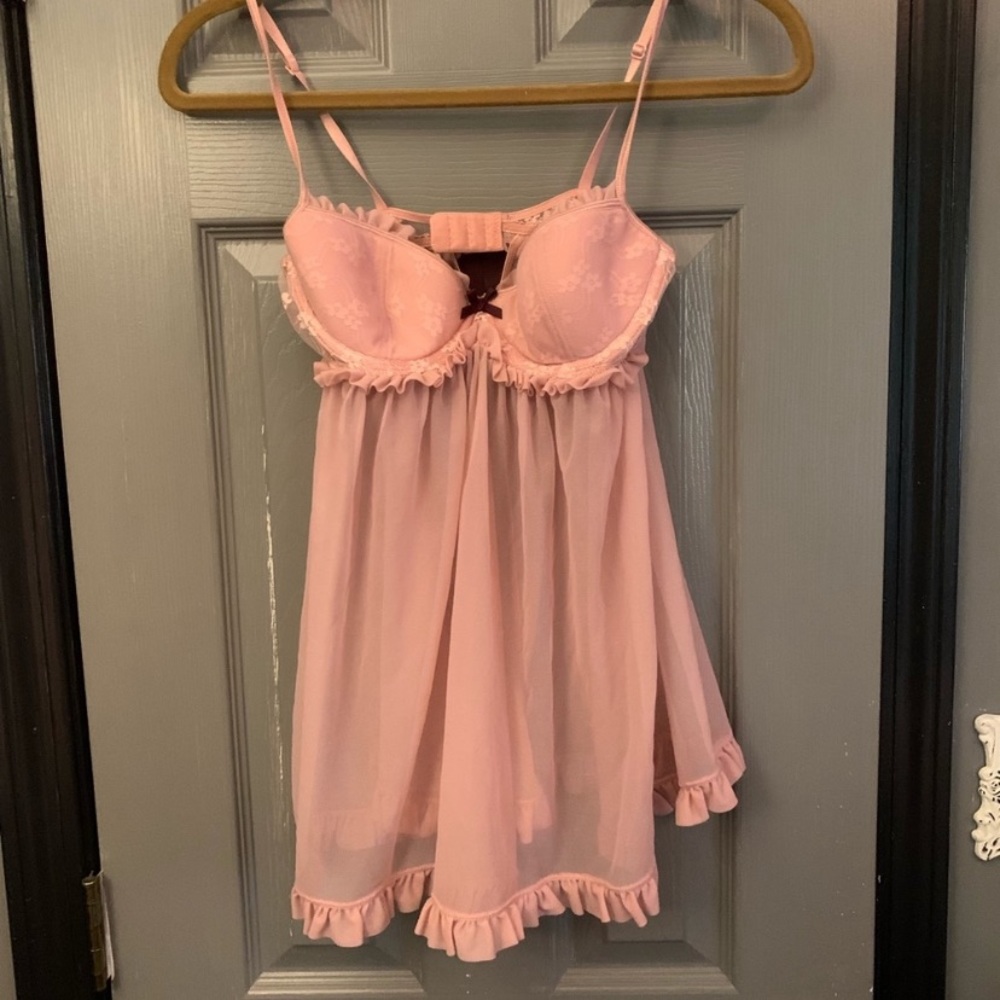 Victoria secret pink lingerie babydoll top